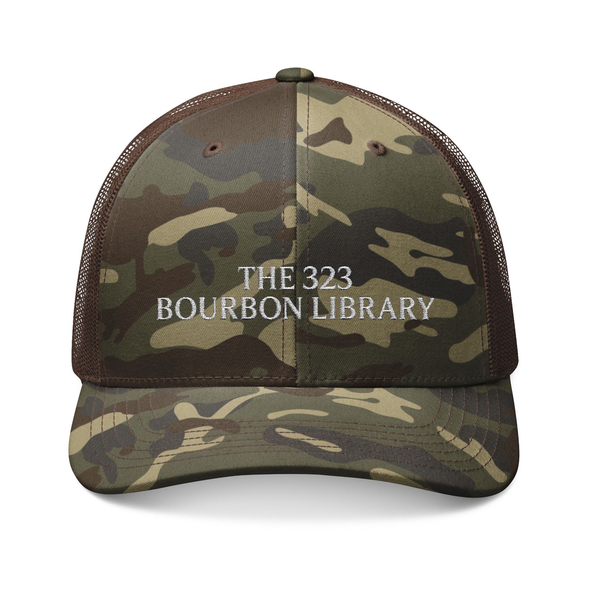 Embroidered Camo Trucker Hat - The OG 323 Bourbon Library Collection