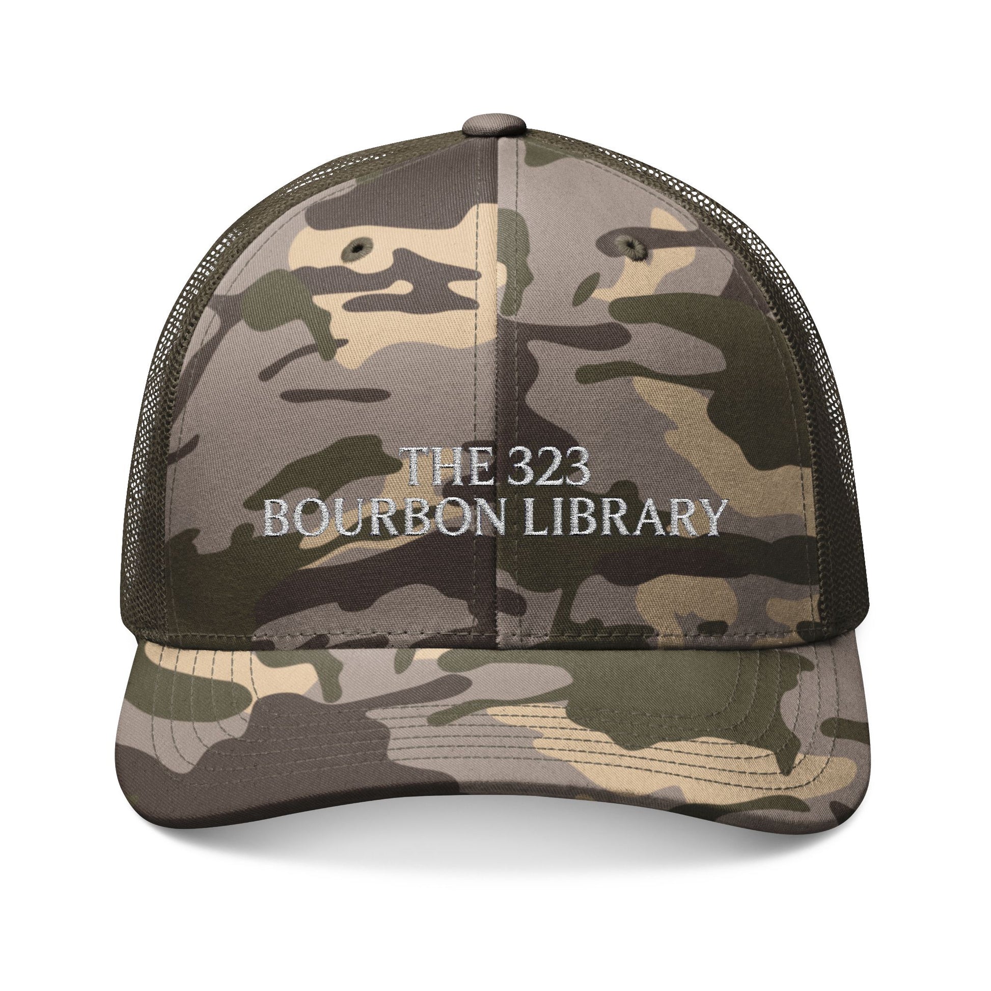 Embroidered Camo Trucker Hat - The OG 323 Bourbon Library Collection