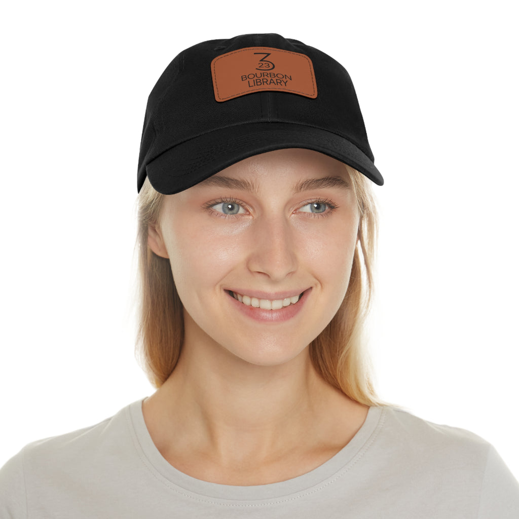 Leather Patch Dad Hat - Customizable Gift for Bourbon Lovers, Stylish Baseball Cap, Casual Wear, Father's Day, Unisex Hat