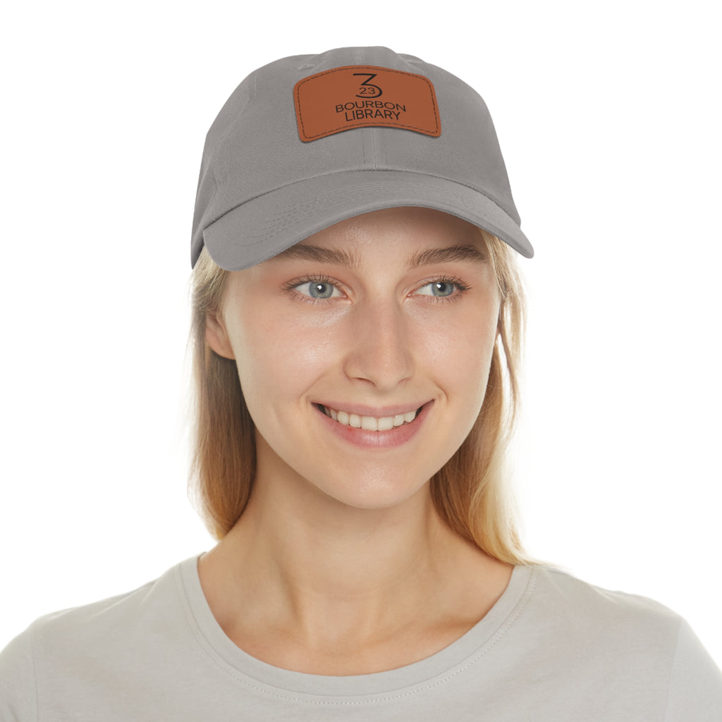 Leather Patch Dad Hat - Customizable Gift for Bourbon Lovers, Stylish Baseball Cap, Casual Wear, Father's Day, Unisex Hat