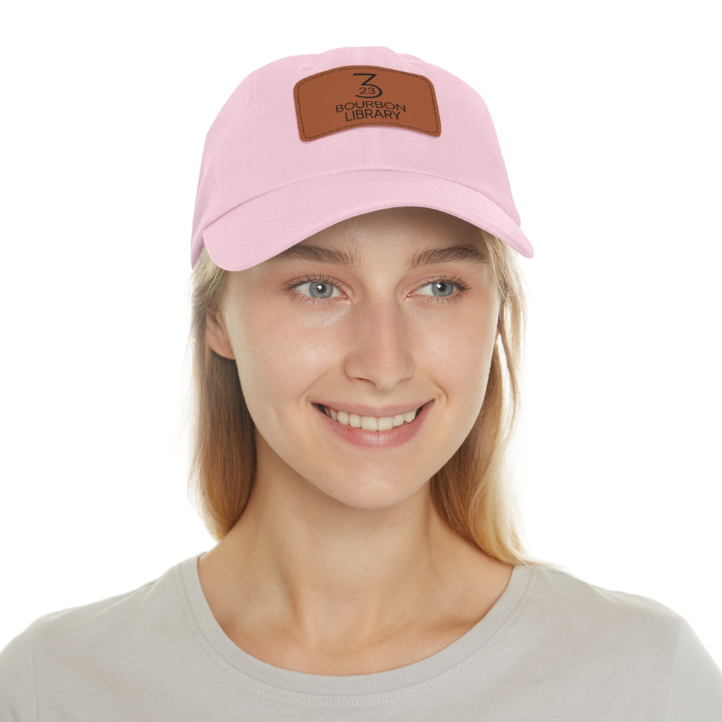 Leather Patch Dad Hat - Customizable Gift for Bourbon Lovers, Stylish Baseball Cap, Casual Wear, Father's Day, Unisex Hat