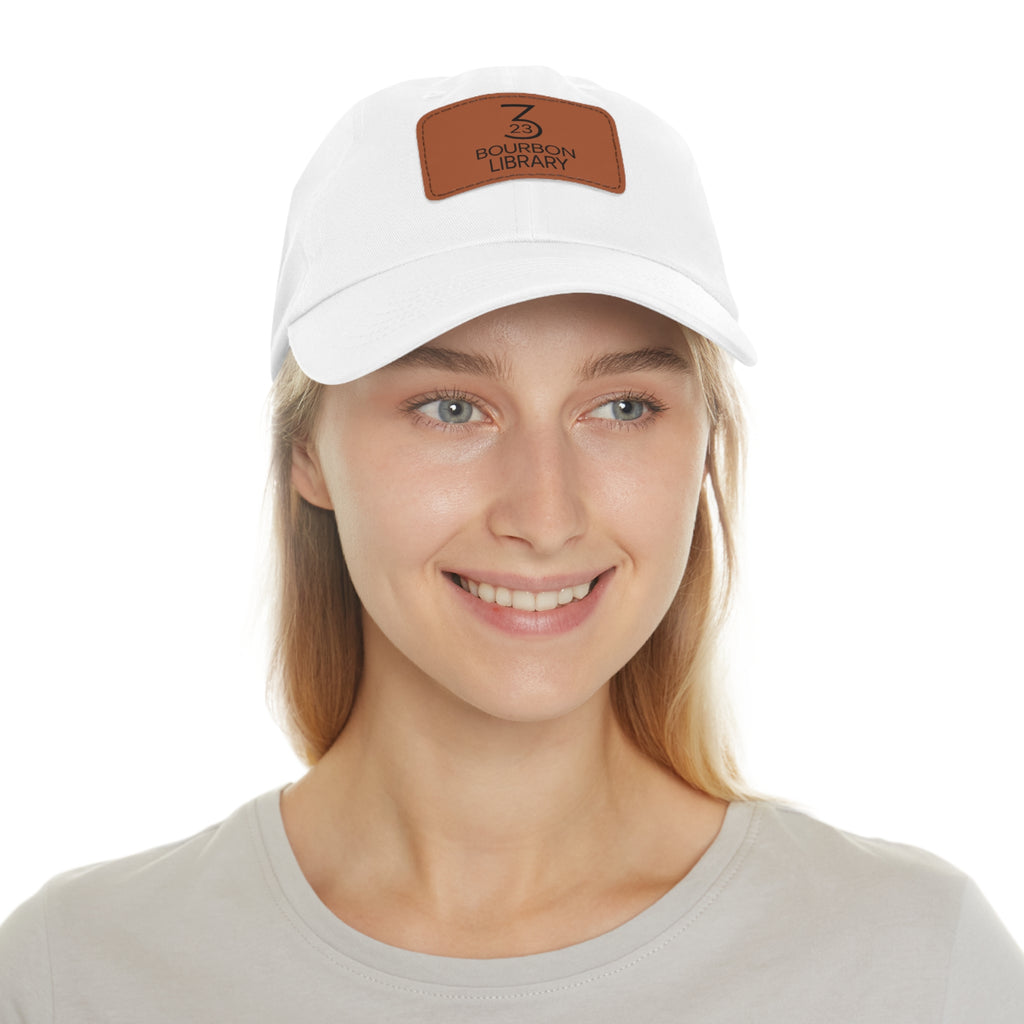 Leather Patch Dad Hat - Customizable Gift for Bourbon Lovers, Stylish Baseball Cap, Casual Wear, Father's Day, Unisex Hat