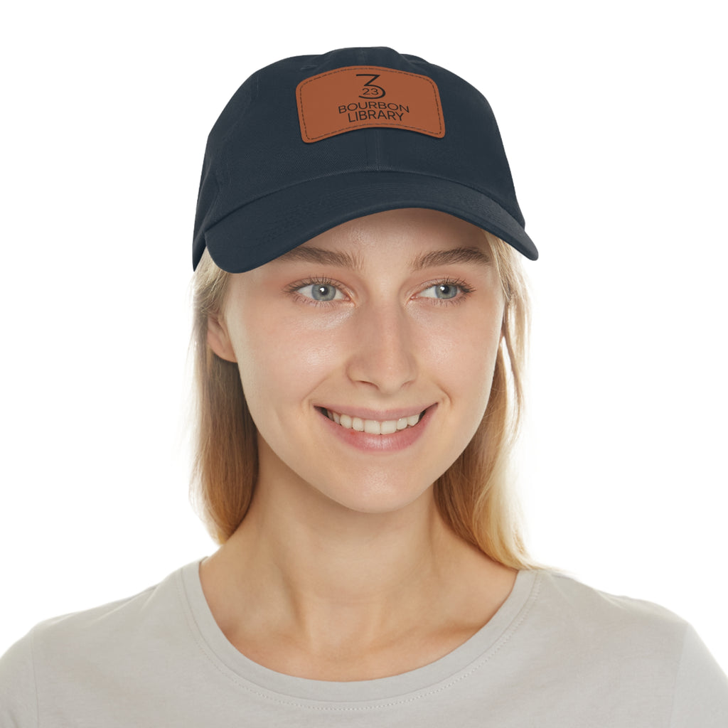 Leather Patch Dad Hat - Customizable Gift for Bourbon Lovers, Stylish Baseball Cap, Casual Wear, Father's Day, Unisex Hat
