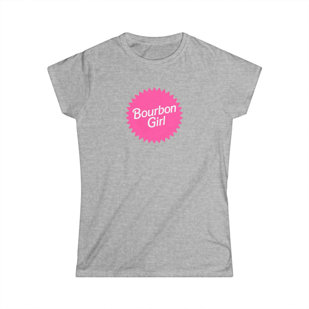 Bourbon Girl Women's Tee – Pink Badge Graphic Shirt